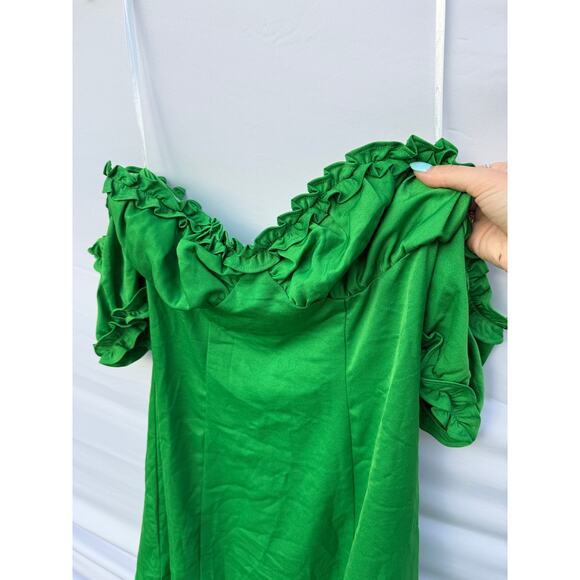 REVOLVE More to Come Green Randy Off Shoulder Ruffle Mini Dress Size M - Picture 5 of 10